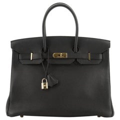 Birkin Handbag Noir Togo with Gold Hardware 35