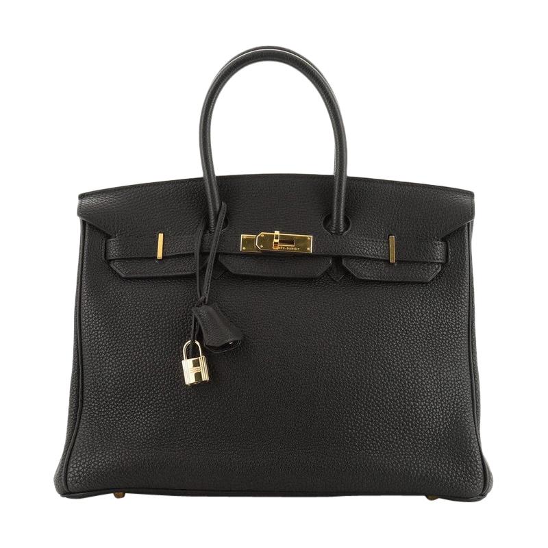 Birkin Handbag Noir Togo with Gold Hardware 35