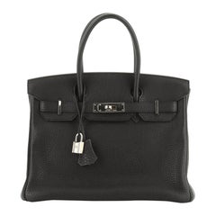 Birkin Handbag Noir Togo with Palladium Hardware 30