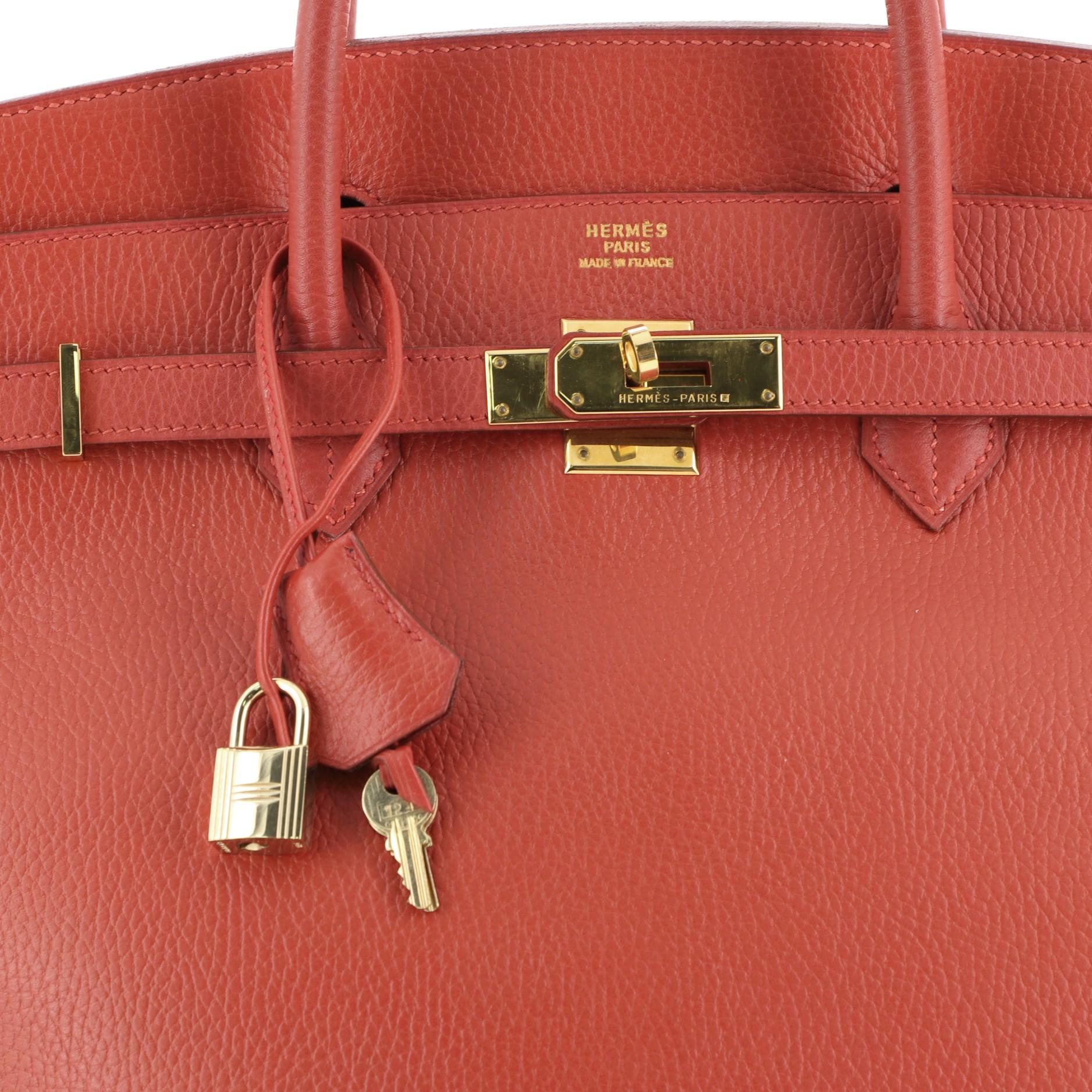 Birkin Handbag Red Ardennes with Gold Hardware 40 1