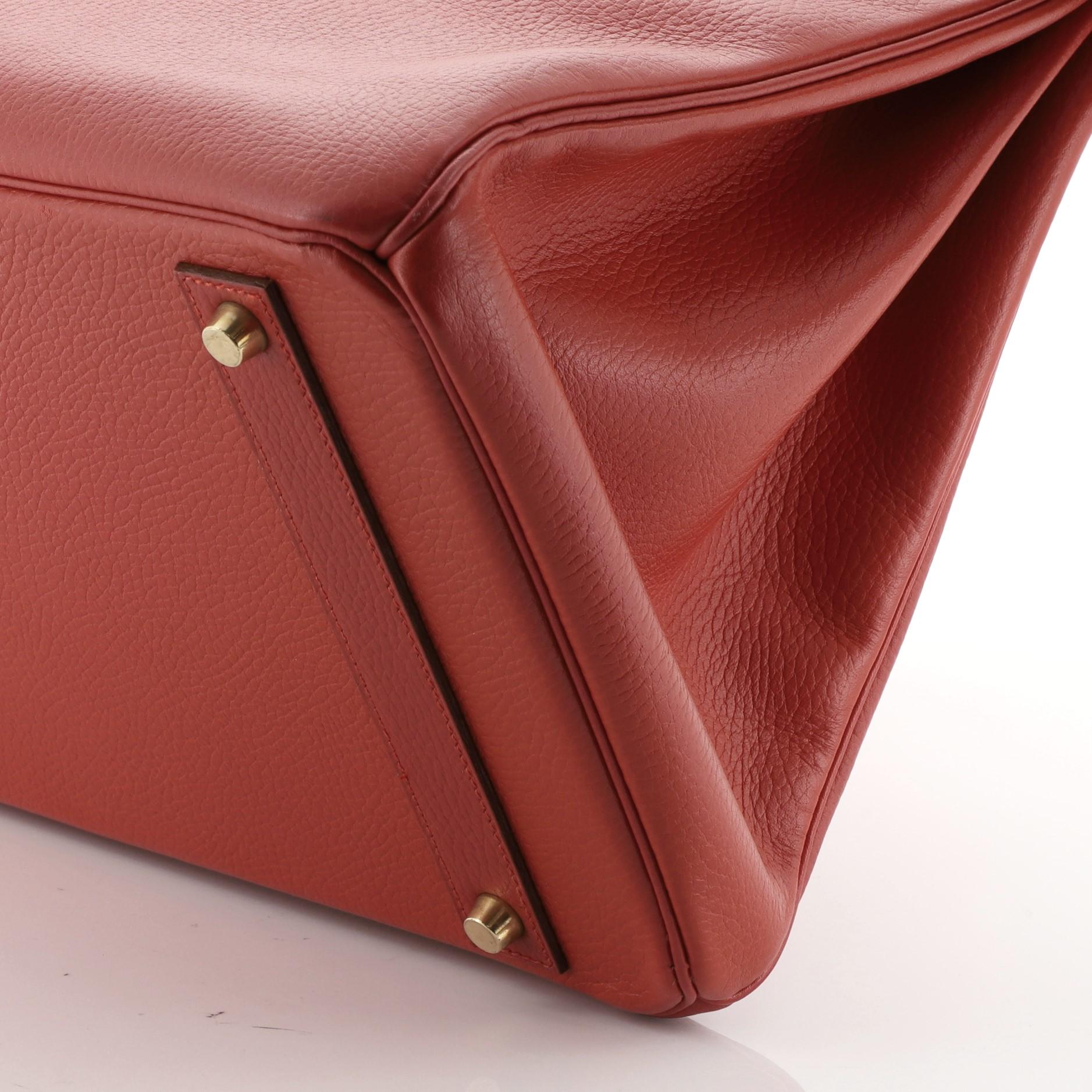 Birkin Handbag Red Ardennes with Gold Hardware 40 3
