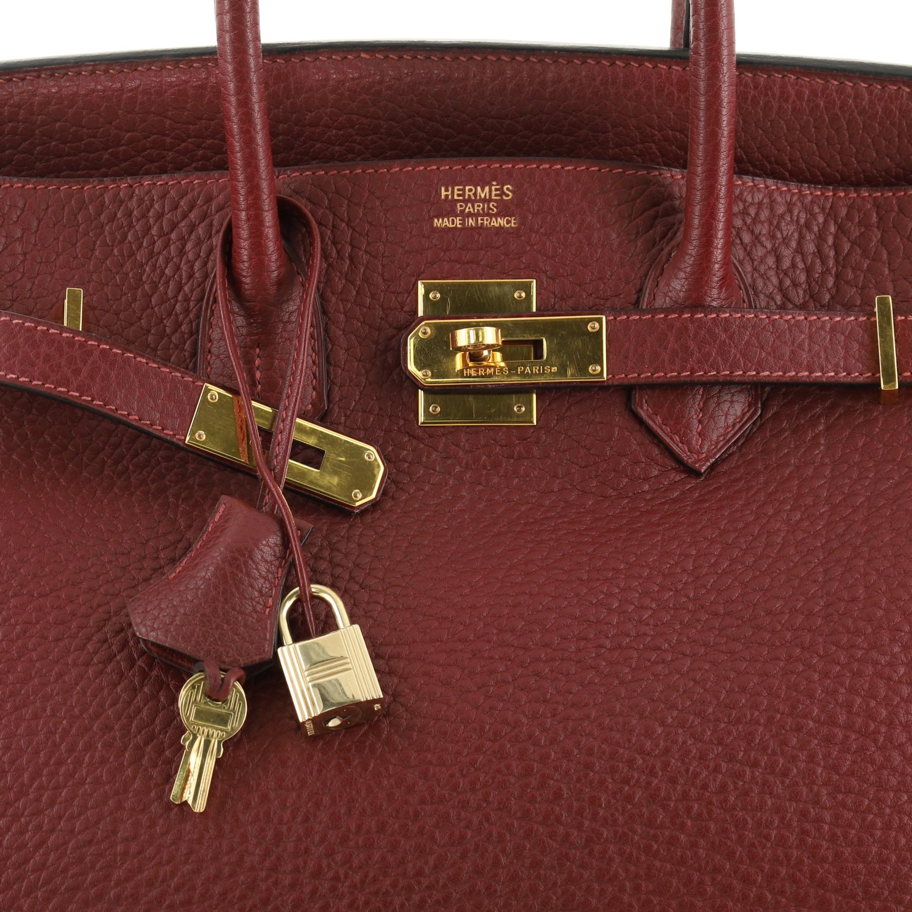 Birkin Handbag Rouge H Fjord with Gold Hardware 35 1