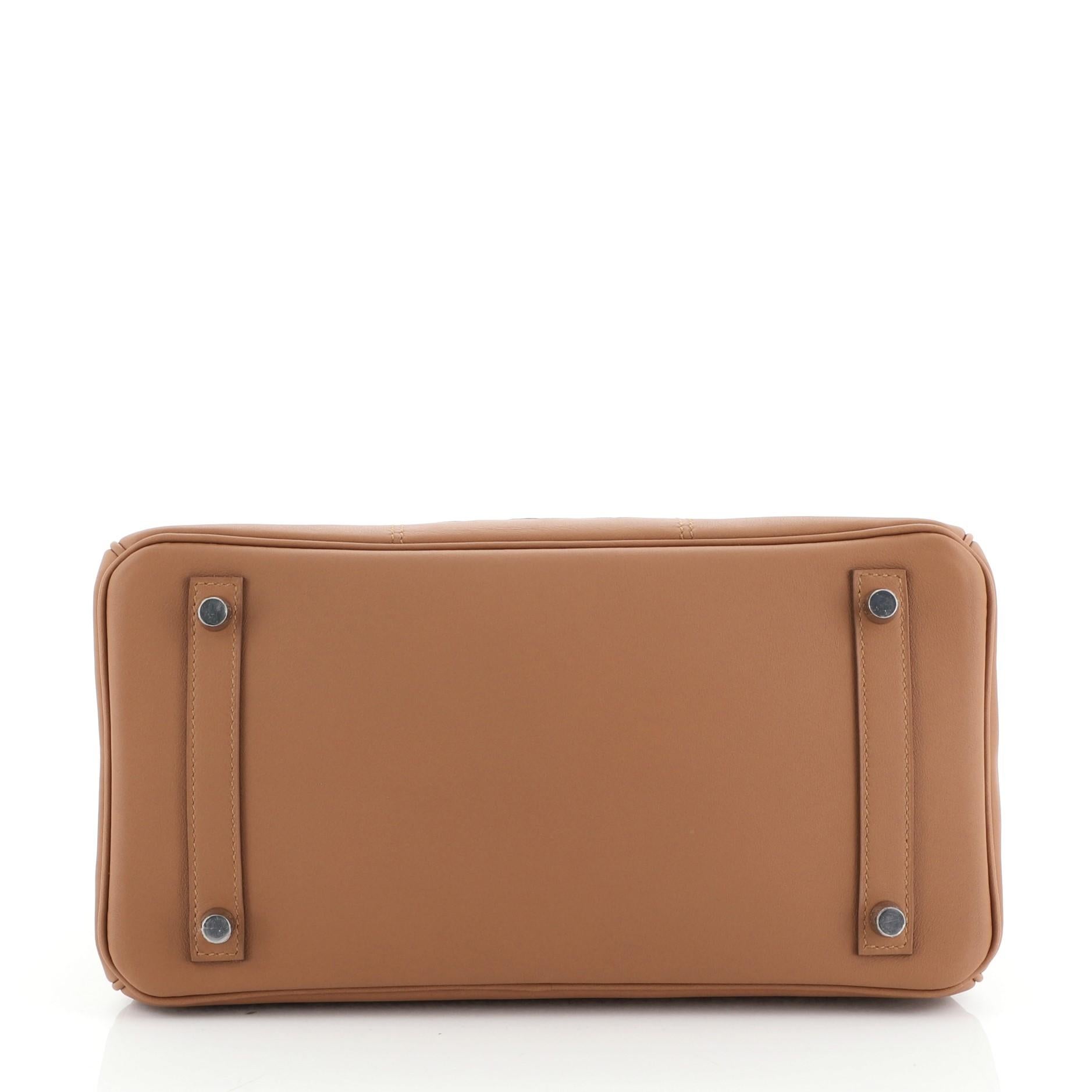 Birkin Handbag Tressage Gold Swift and Palladium Hardware 30 In Good Condition In NY, NY