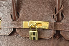 Birkin Hermes 35 in Havane Clemence Taurillon Leather