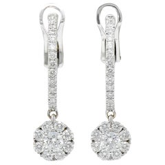 Birks 1::15 CTW Diamant 18 Karat Gold Cluster Huggie Tropfen Ohrringe