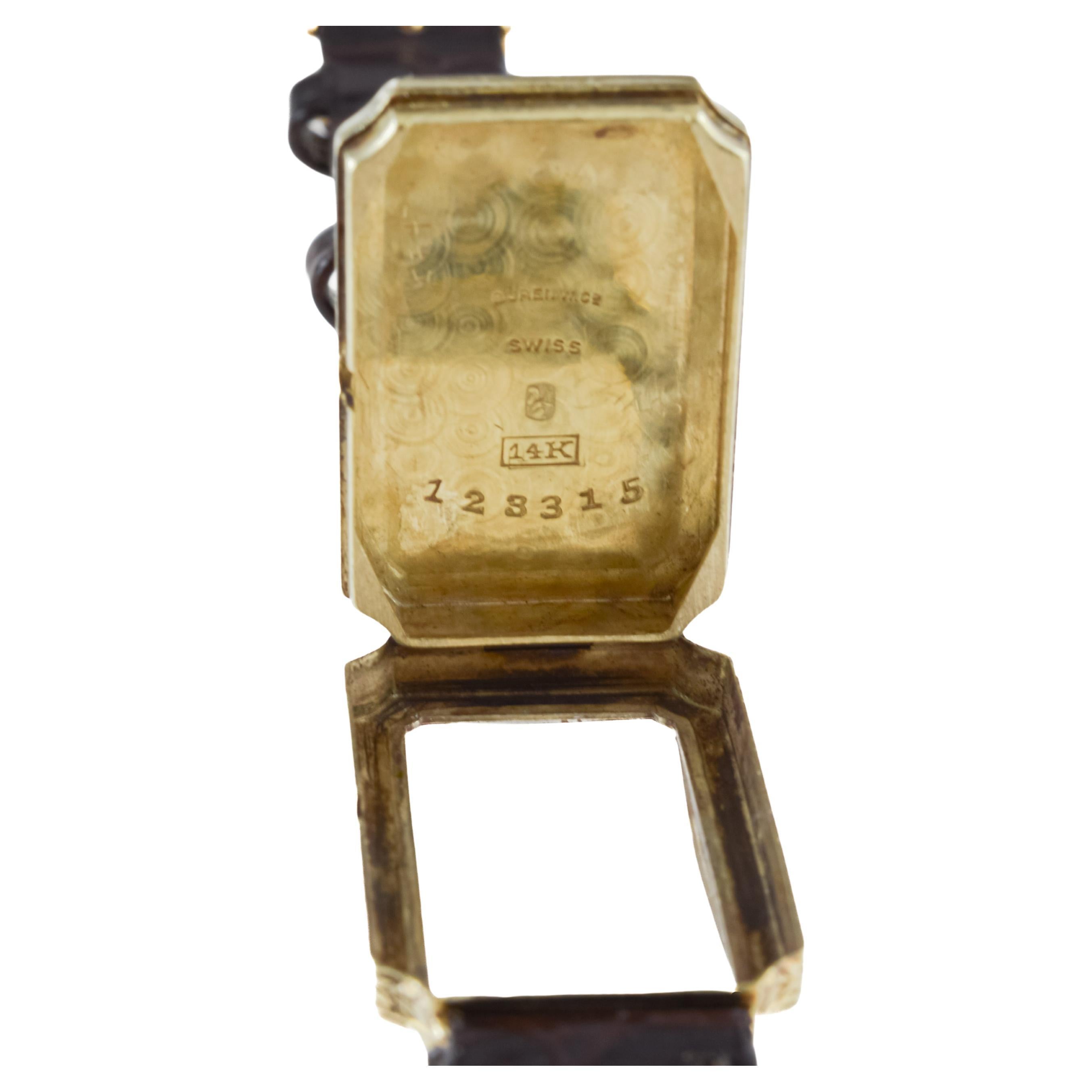 Birks 14Kt Yellow Gold and Enamel Ladies Art Deco Watch circa 1930's 8