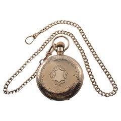 Birks, 18 Karat Hand Engraved Pocket Watch Circa 1887