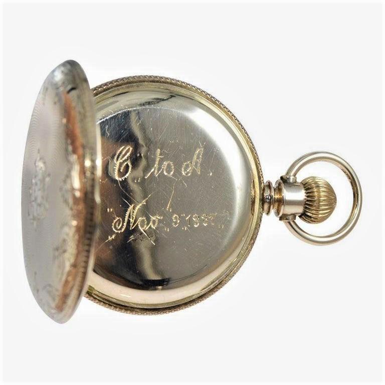 Women's or Men's  Birks, 18 Karat Hand Engraved Pocket Watch Circa 1887 For Sale