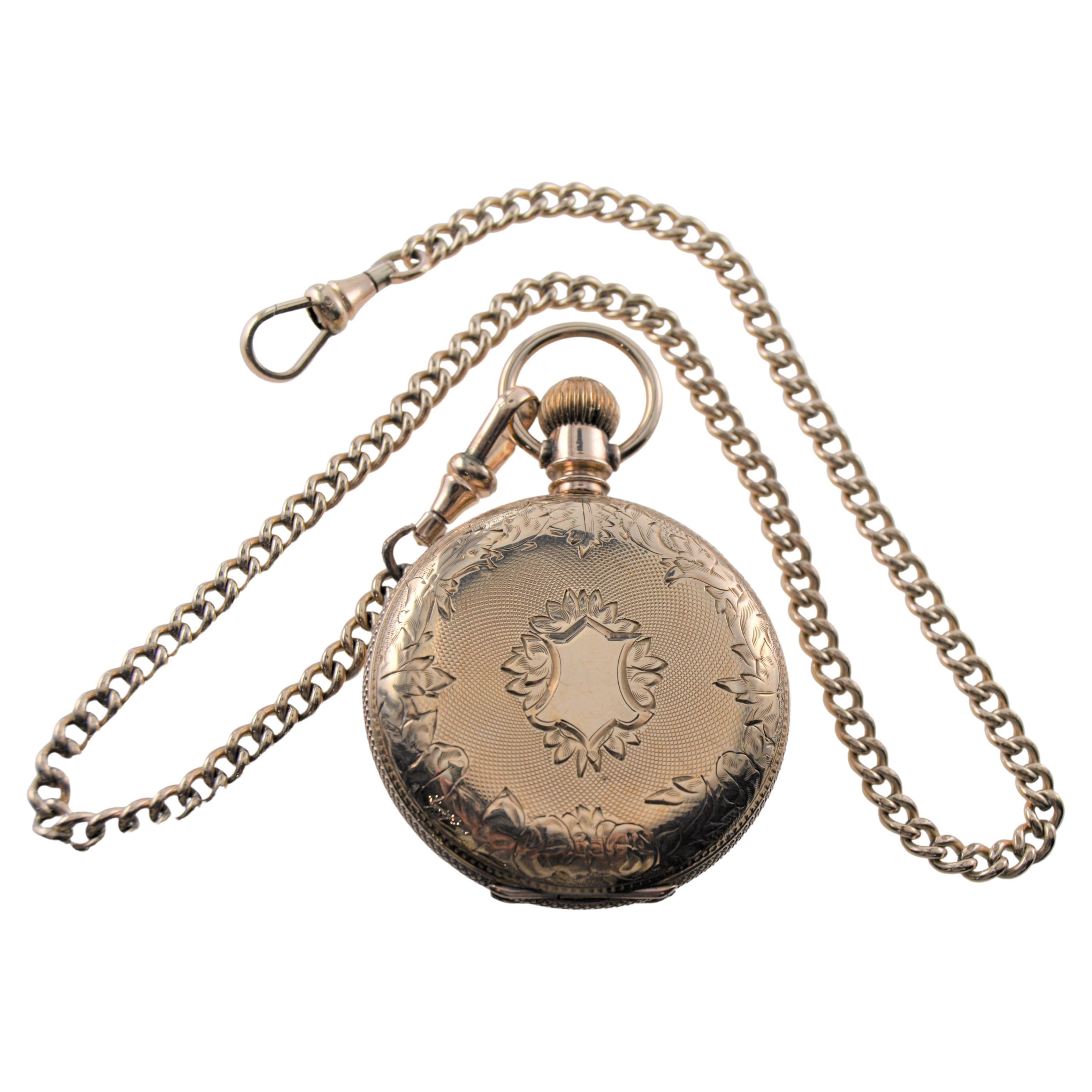  Birks, montre de poche 18 carats gravée à la main Circa 1887