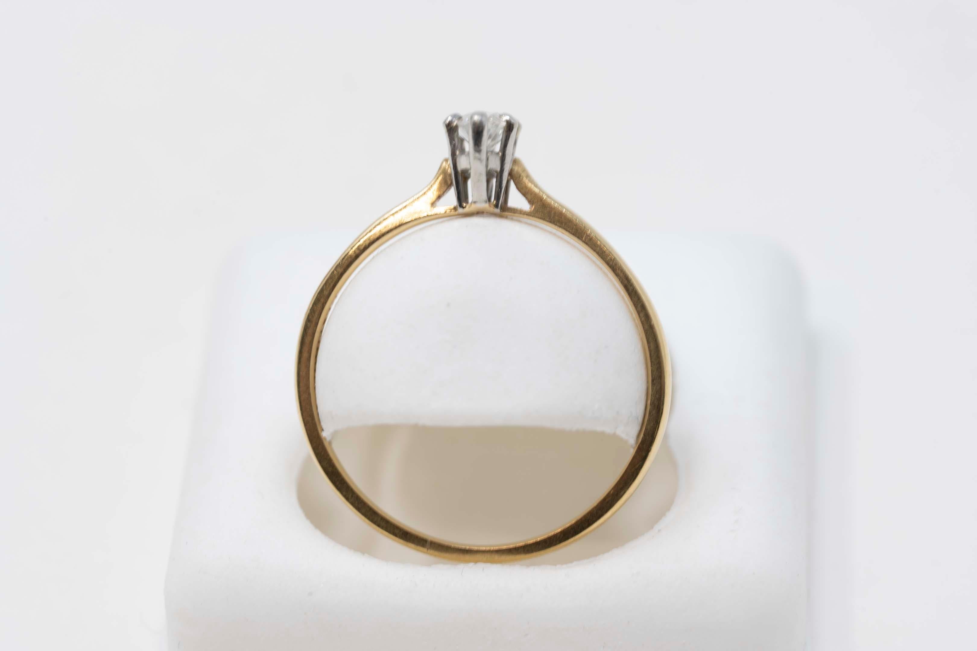 Marquise Cut Birks 18k Gold & Diamond Ladies Ring