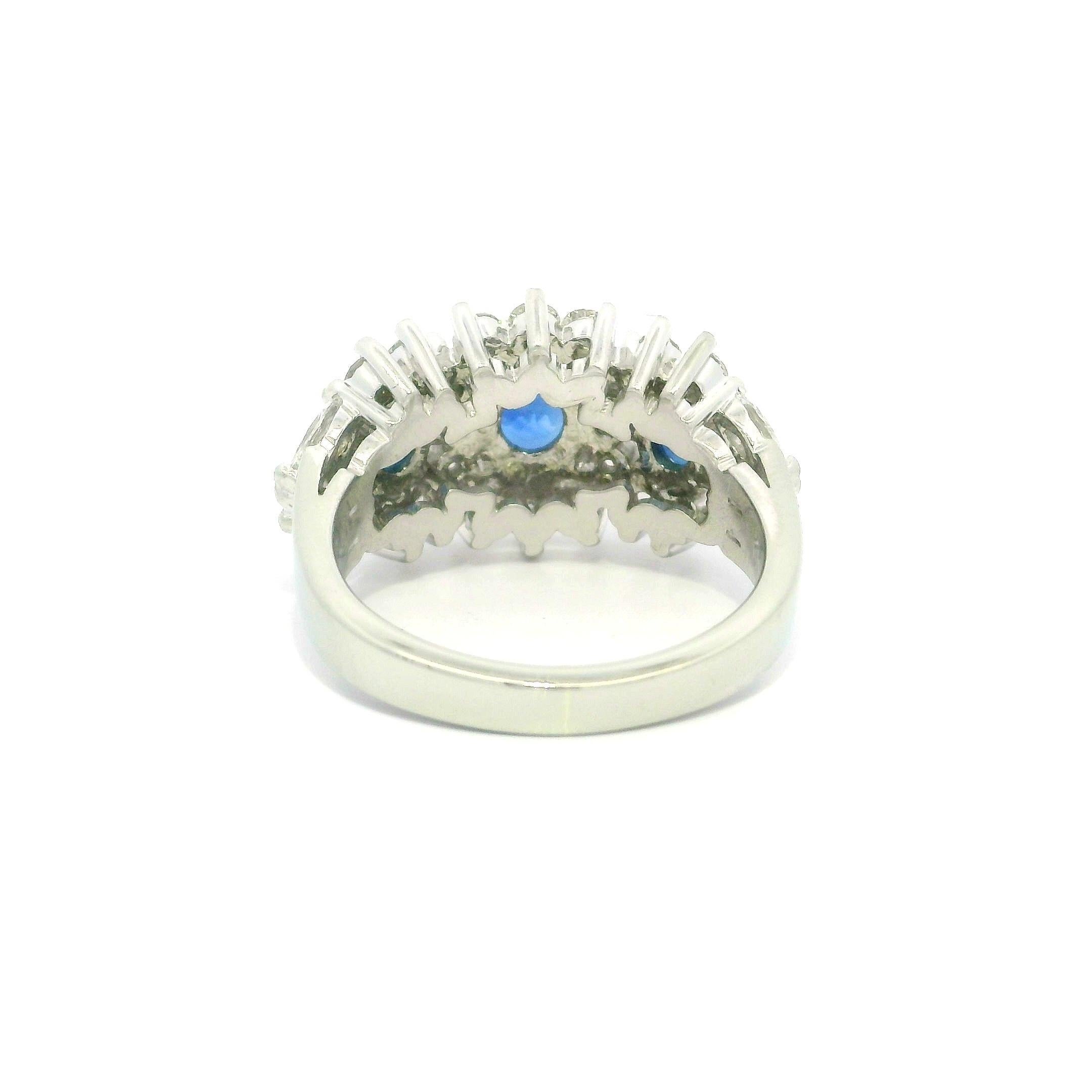 Birks 18k Gold High Quality 3.26ctw Oval Sapphire Diamond 12.2mm Wide Band Ring 5