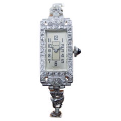 Birks 18Kt Solid White Gold & Diamonds Ladies Art Deco Watch