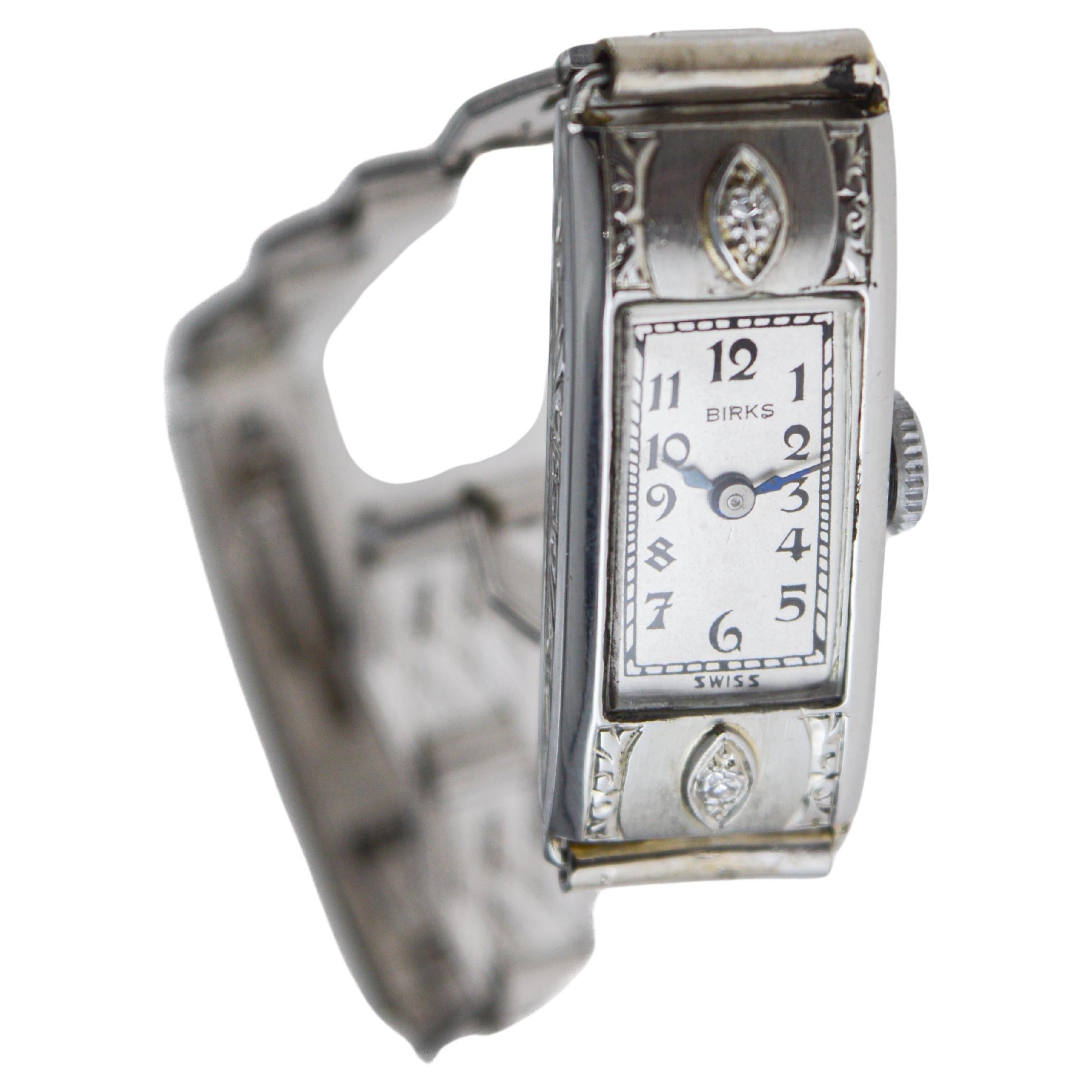 Birks 18Kt. White Gold Art Deco Ladie's Watch 1930's For Sale 1