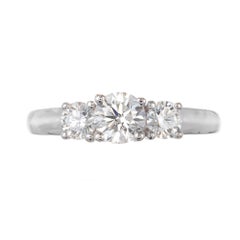 Birks .86 Carat Diamond Platinum Three-Stone Engagement Ring