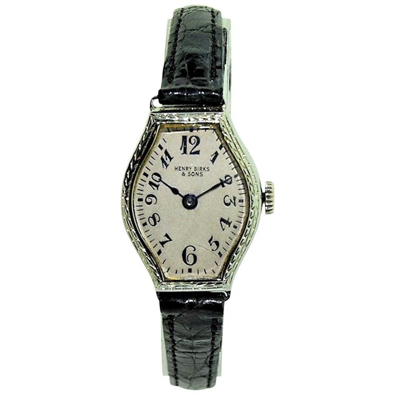 Birks and Sons Ladies White Gold Art Deco Manual Watch, circa 1930s