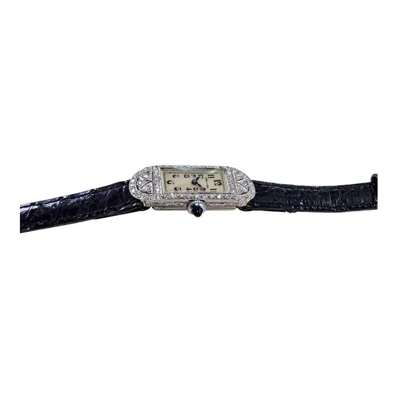 Birks and Sons Platinum Ladies Art Deco Diamond Dress Watch from 1930's 6