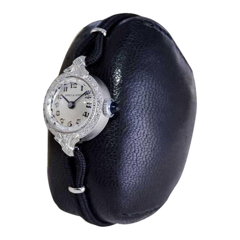 Birks and Sons Platin Damen Art Deco Diamond Dress Watch aus den 1930er Jahren im Angebot 2