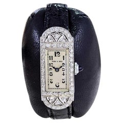 Birks and Sons Platinum Ladies Art Deco Diamond Dress Watch from 1930's
