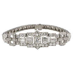 Birks Bracelet Art Déco en platine avec diamants de 3,50 carats 