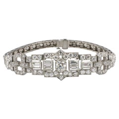 Antique Birks Art Deco Platinium 3.50 Carat Diamond Bracelet 