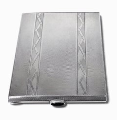 Porte-cigarettes ou porte-cartes Birks Art Déco en sterling:: vers 1930