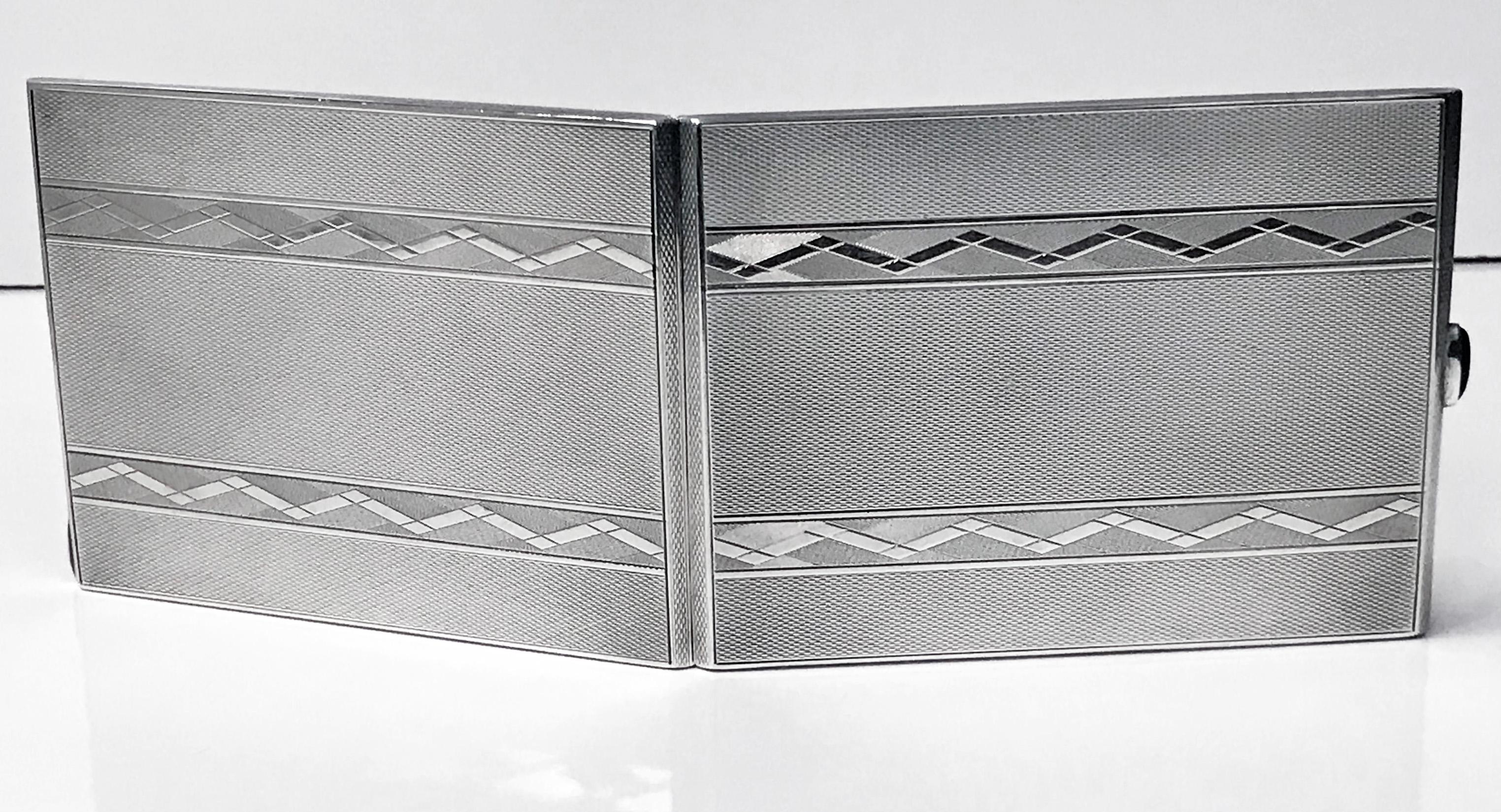 Birks Art Deco Sterling Cigarette or Card Case, circa 1930 In Good Condition In Toronto, ON