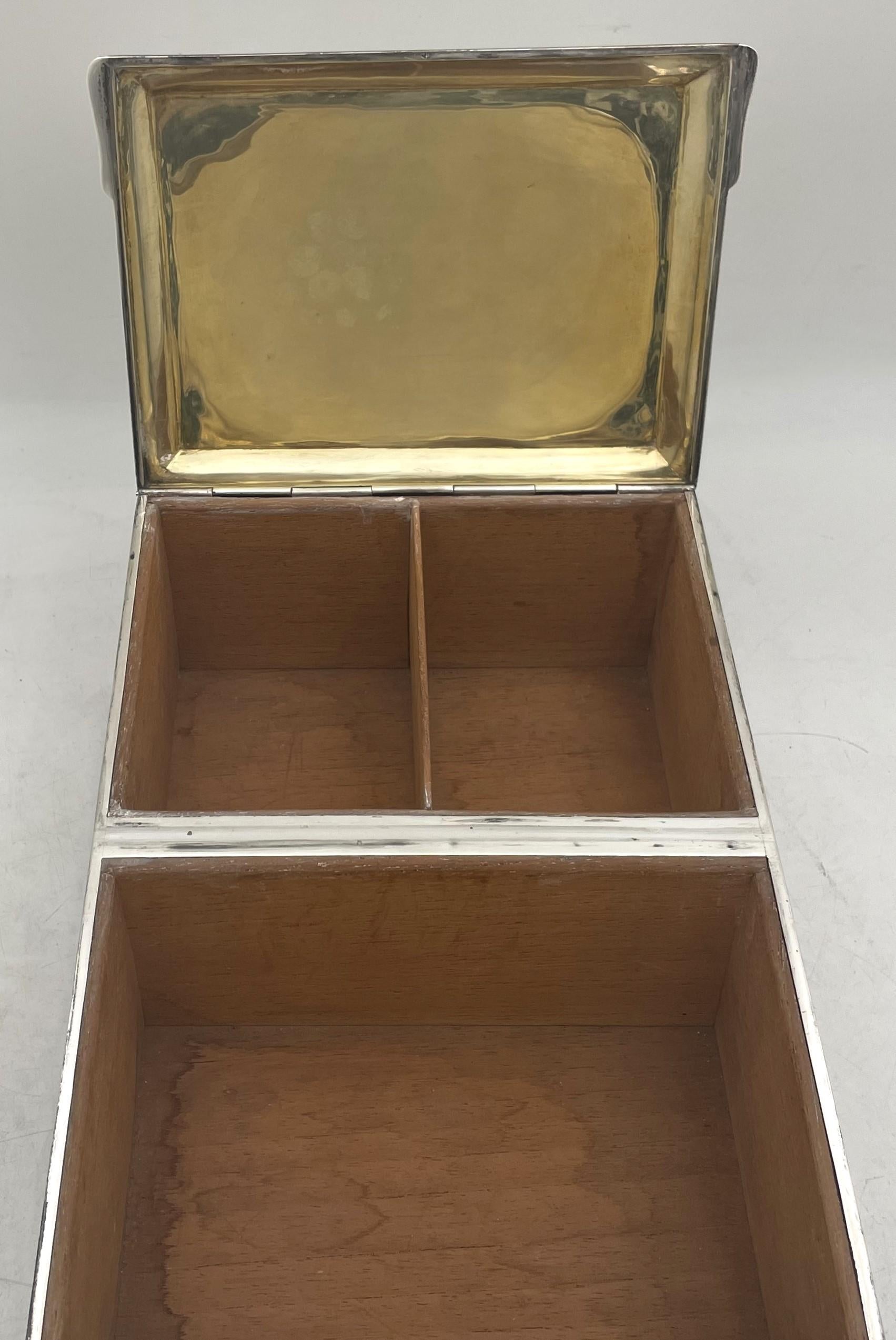 Birks Kanadische Sterling Silber Humidor Box (20. Jahrhundert) im Angebot