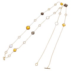 Used Birks Gemstone Yard Necklace 18kt Yellow Gold/Gemstone Luxury Belt
