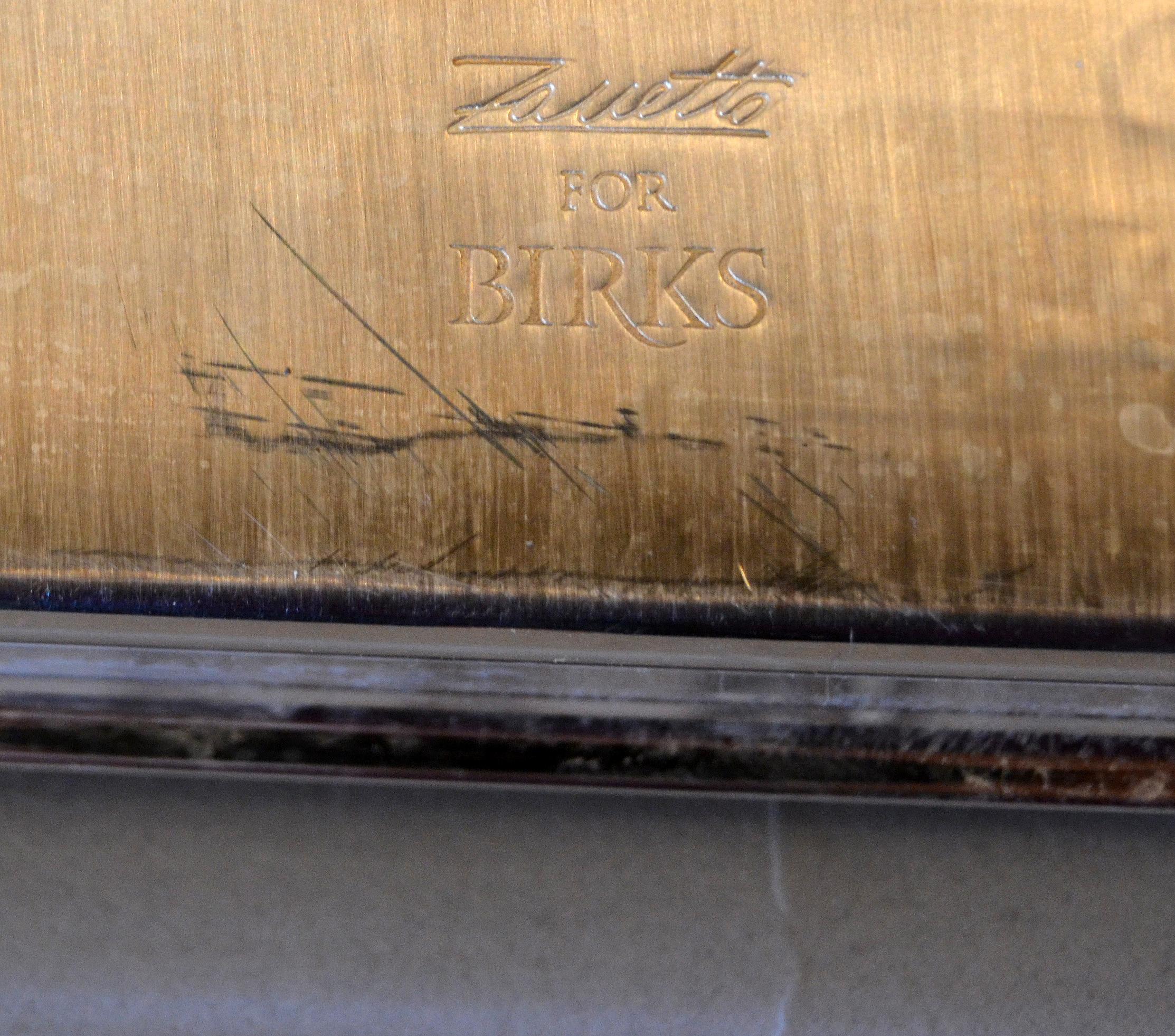 Birks Hollywood Regency Silver Plate Textured Rectangular Serving Tray America 2
