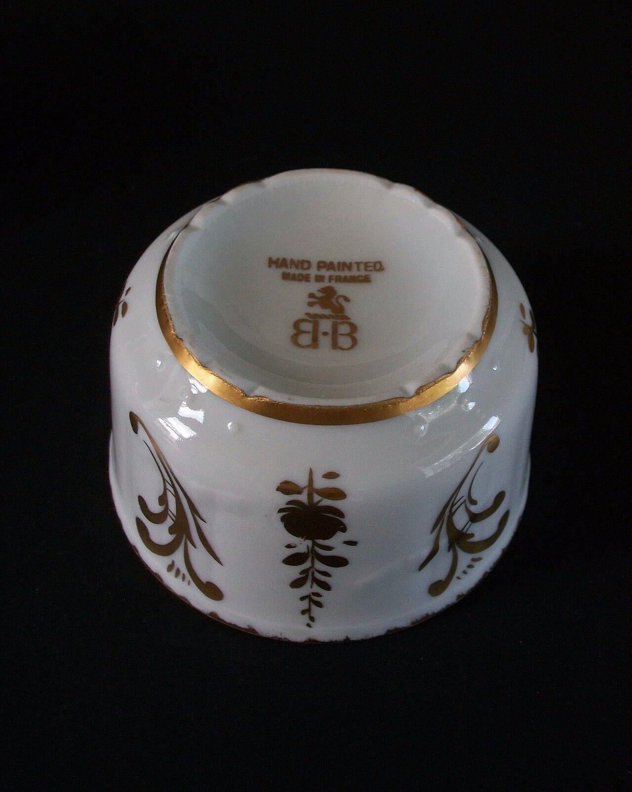 Birks Limoges, Gilt Porcelain Cream/Sugar/Tray, France, Mid-20th Century For Sale 6