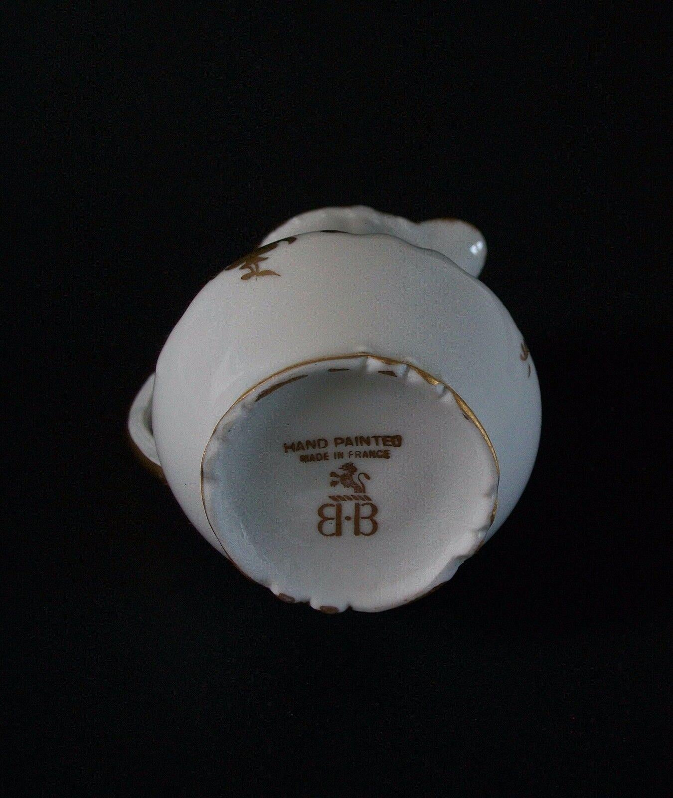 Birks Limoges, Gilt Porcelain Cream/Sugar/Tray, France, Mid-20th Century For Sale 4