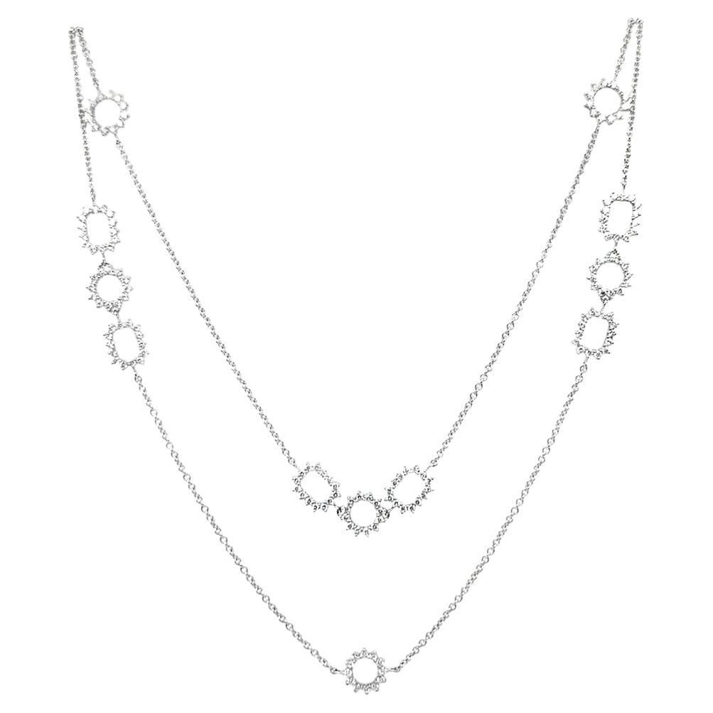 Birks long collier station à diamants double face en vente
