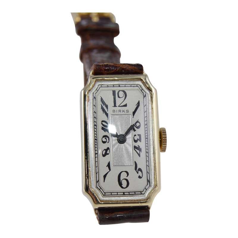 Birks of Canada 14kt. Solid Gold Art Deco Tank Style Watch, circa 1930's 3