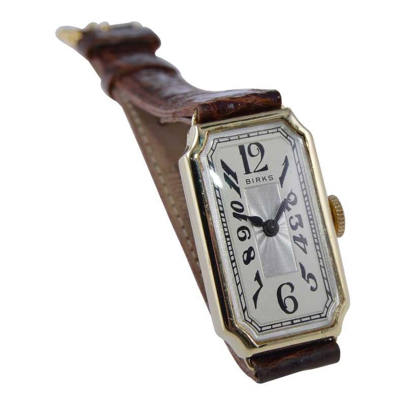 Birks of Canada 14kt. Solid Gold Art Deco Tank Style Watch, circa 1930's 4