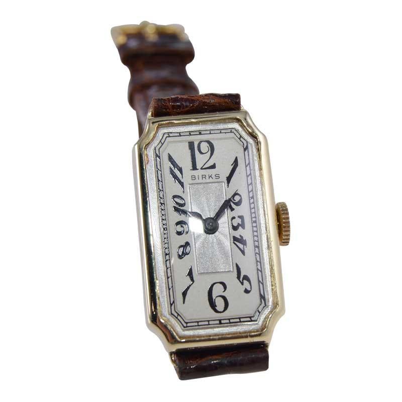 Birks of Canada 14kt. Solid Gold Art Deco Tank Style Watch, circa 1930's 5