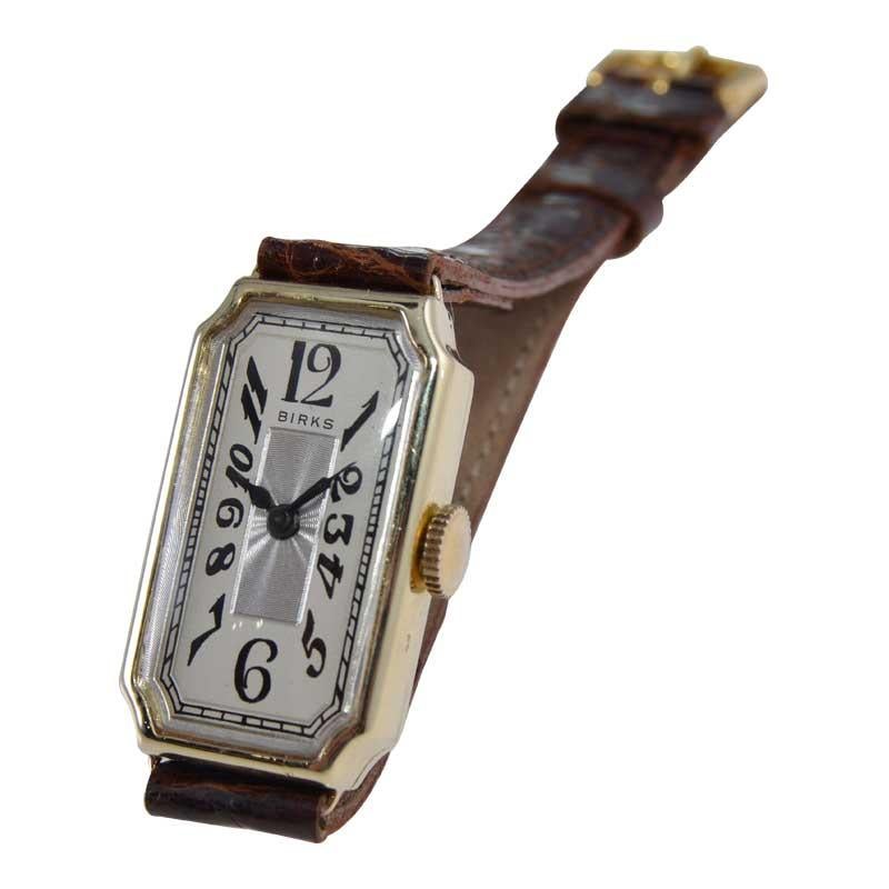 Birks of Canada 14kt. Solid Gold Art Deco Tank Style Watch, circa 1930's 7