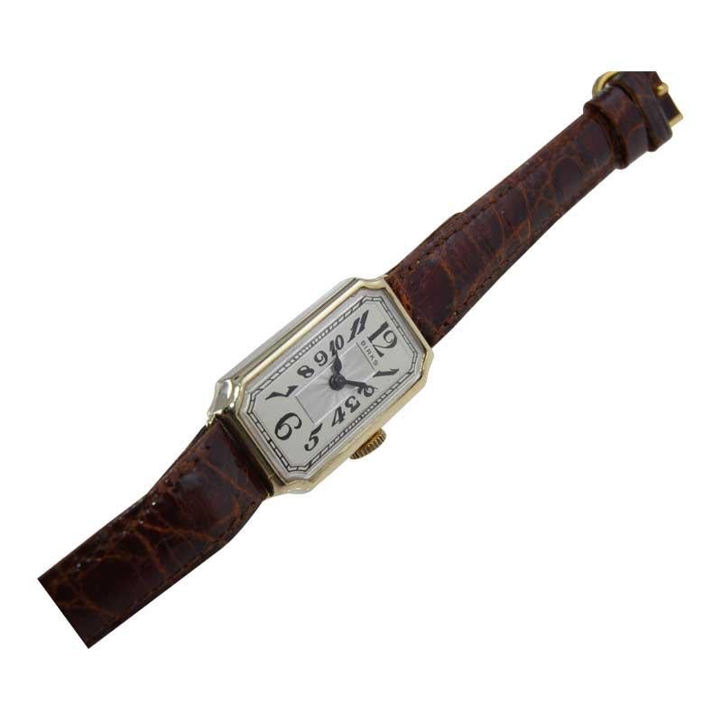 Birks of Canada 14kt. Solid Gold Art Deco Tank Style Watch, circa 1930's 8
