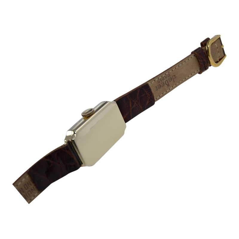 Birks of Canada 14kt. Solid Gold Art Deco Tank Style Watch, circa 1930's 9