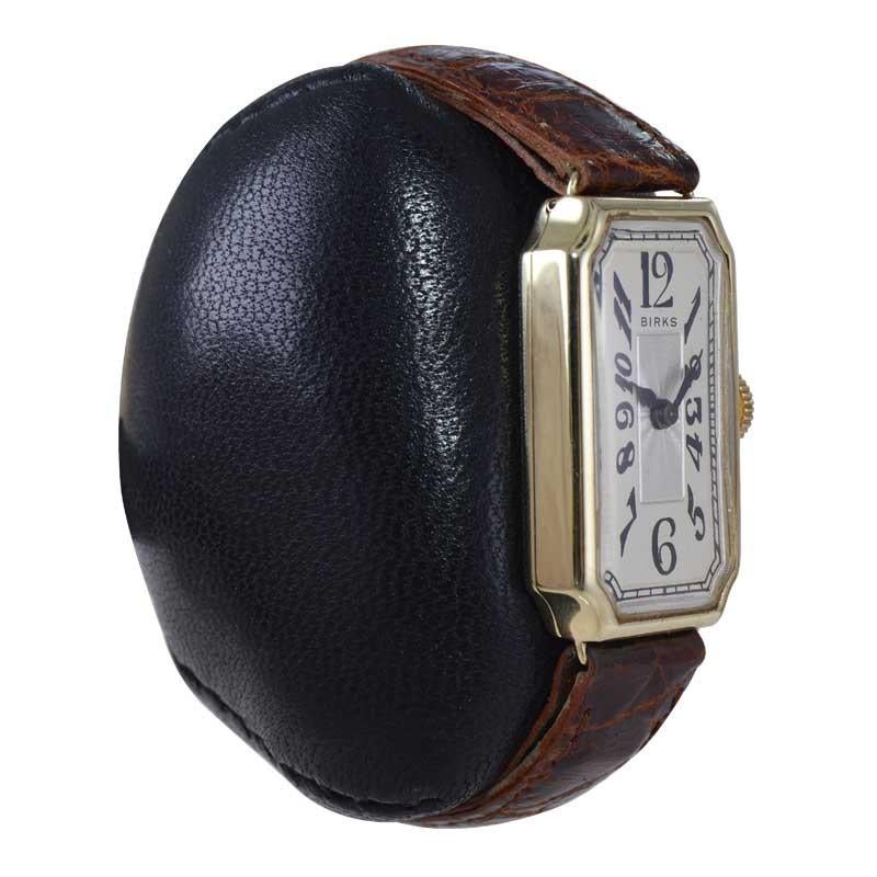 Women's Birks of Canada 14kt. Solid Gold Art Deco Tank Style Watch, circa 1930's