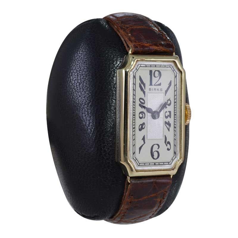 Birks of Canada 14kt. Solid Gold Art Deco Tank Style Watch, circa 1930's 2