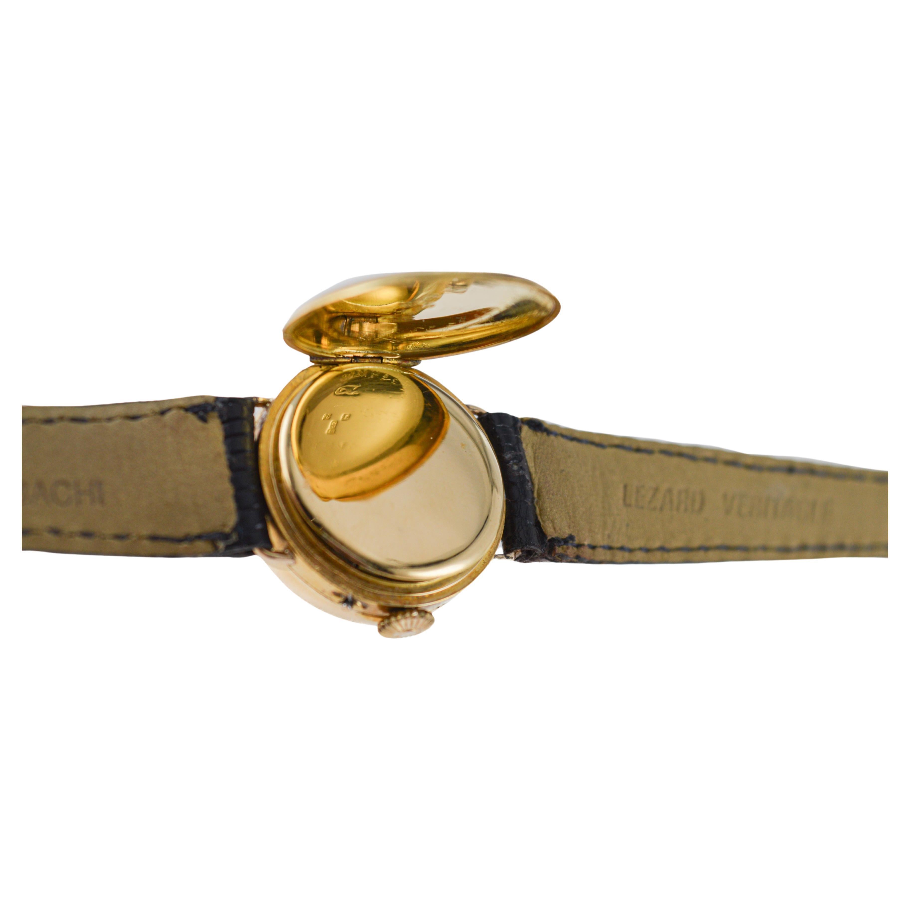 Birks of Canada Ladies 18Kt. Yellow Gold Pearl Bezel Dress Manual Watch, 1910s For Sale 11