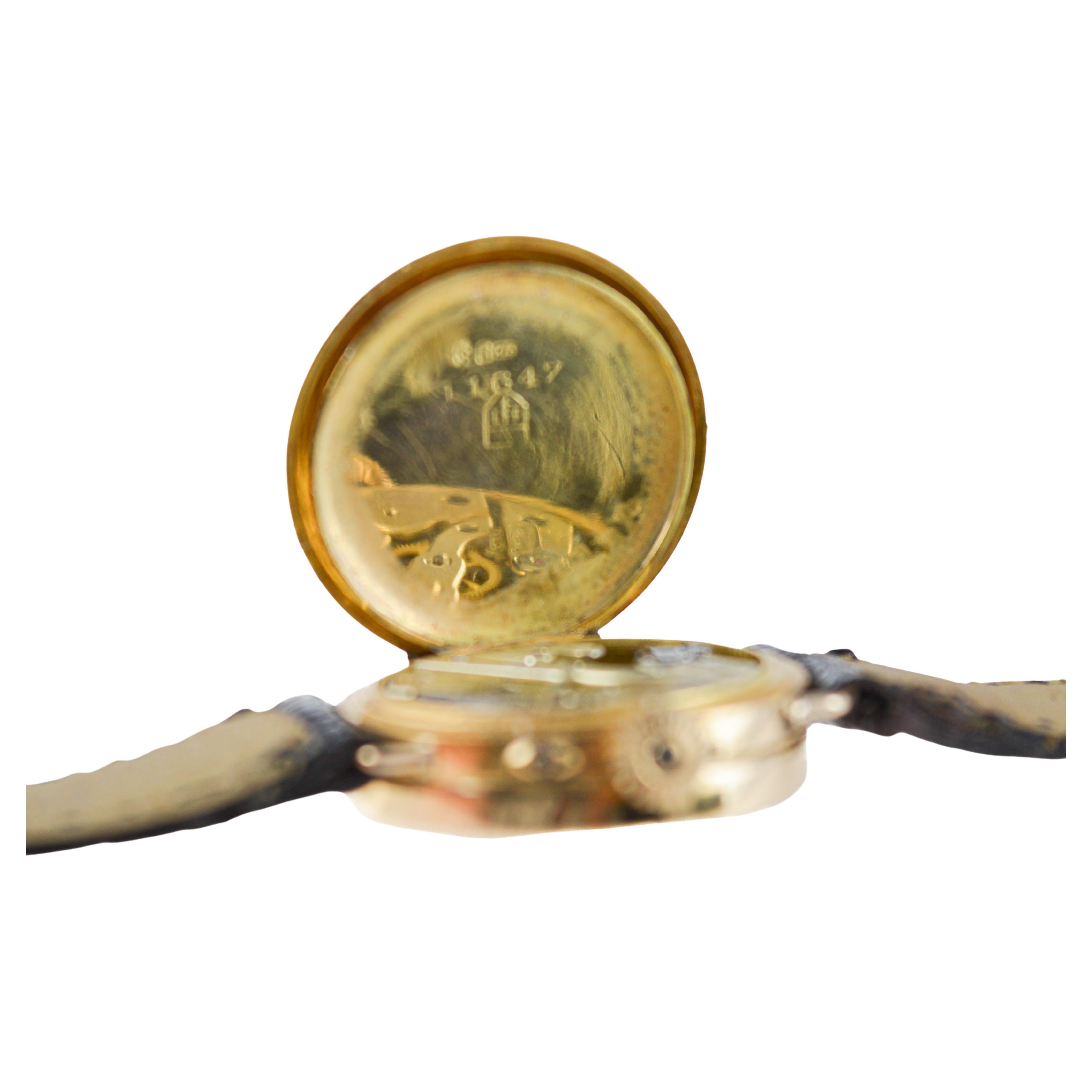 Birks of Canada Ladies 18Kt. Yellow Gold Pearl Bezel Dress Manual Watch, 1910s For Sale 13