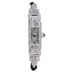 Used Birks of Canada Platinum Art Deco Ladies Watch Set with Diamonds circa 1940's