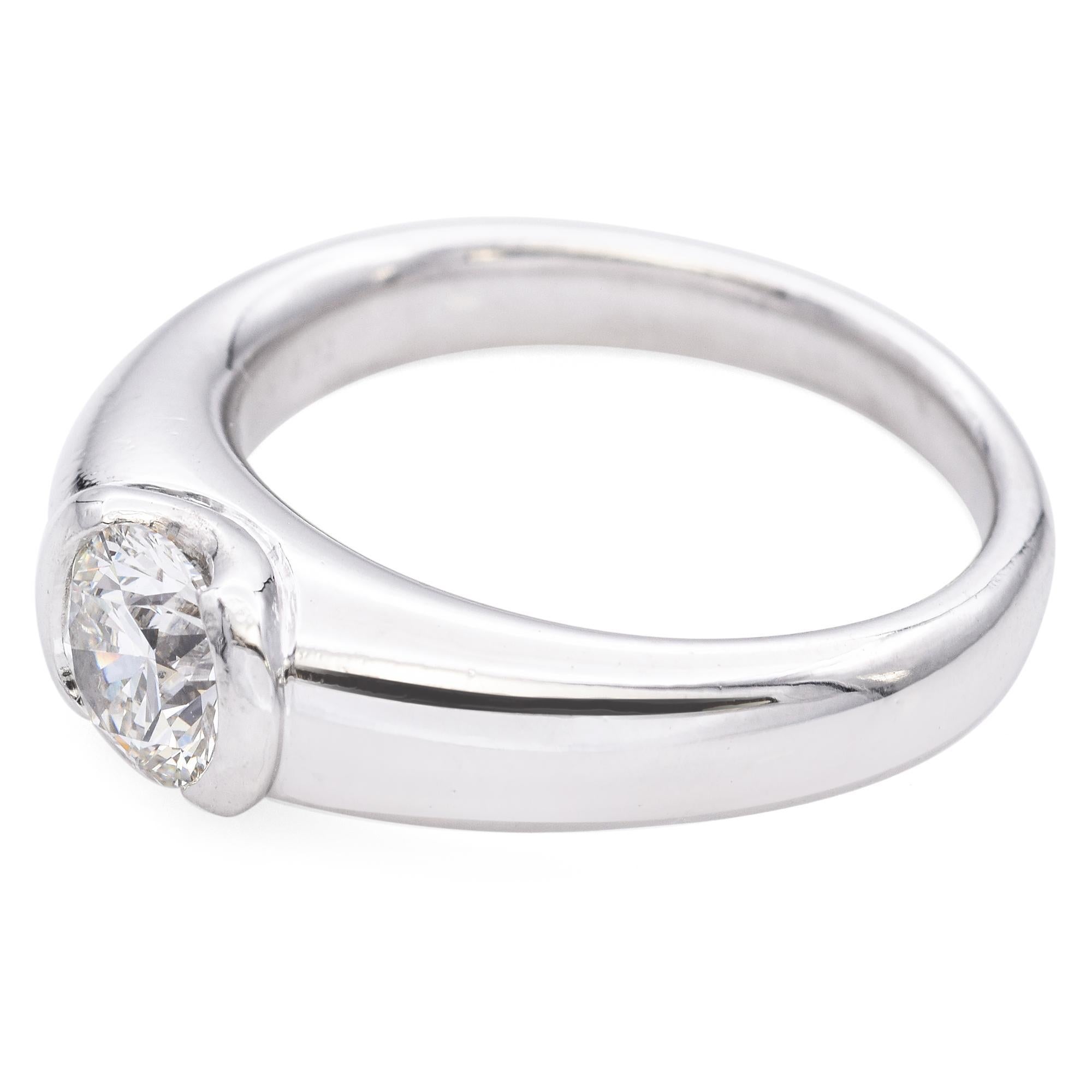 Women's Birks Platinum GIA Certified 0.72ct H VS2 Sleek Engagement Ring For Sale