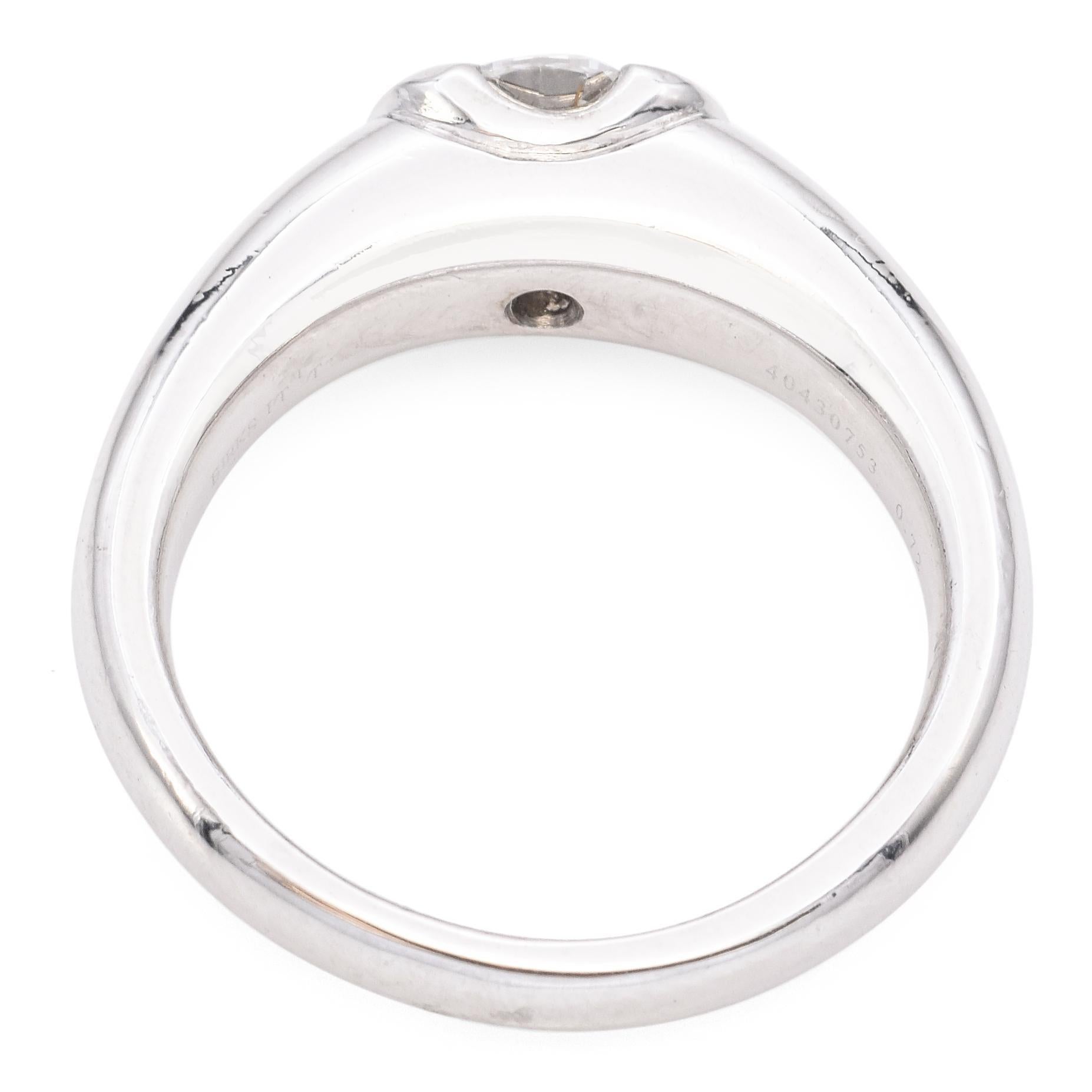 Birks Platinum GIA Certified 0.72ct H VS2 Sleek Engagement Ring For Sale 1