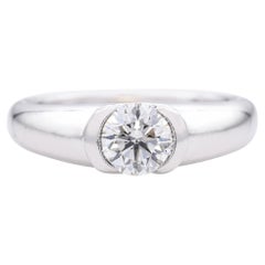 Birks Platin GIA zertifiziert 0,72ct H VS2 Schlank Verlobungsring