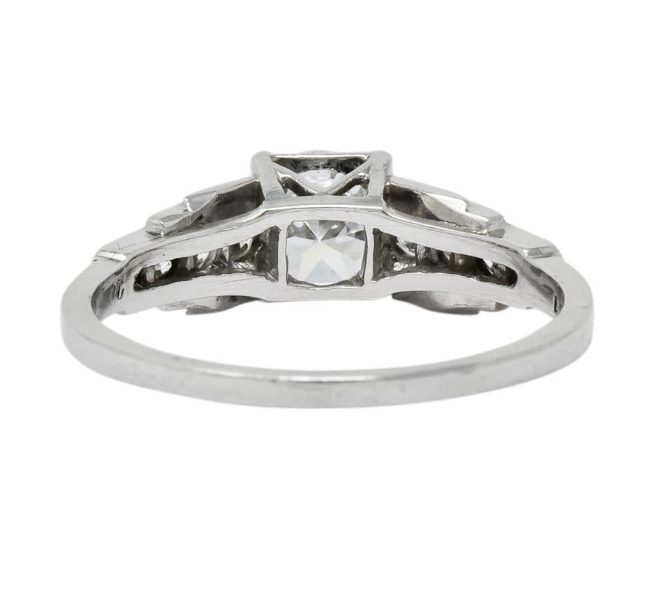 Birks Retro 0.82 Carat Diamond Platinum Engagement Ring In Excellent Condition In Philadelphia, PA