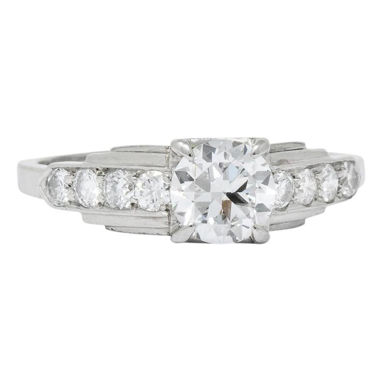 Birks Retro 0.82 Carat Diamond Platinum Engagement Ring