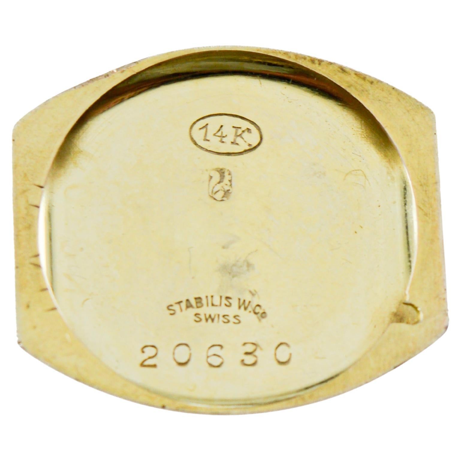 Birks & Sons 14Kt Solid Gold Art Deco Ladies Watch with Breguet Numeral Dial For Sale 11