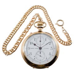 Birks & Sons Split Seconds Pocket Watch Watch 1920's Original Flawless Dial